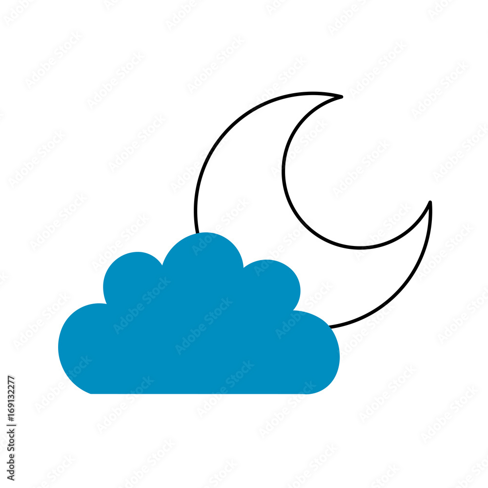 Beautiful fantasy cloud with moon vector illustration design Beautiful fantasy cloud with moon vector illustration design