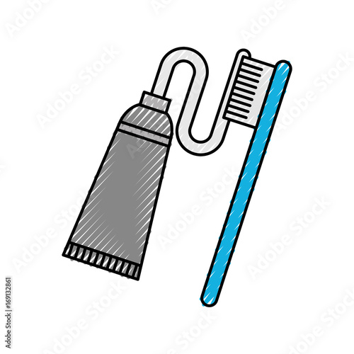 dental toothbrush with paste vector illustration design