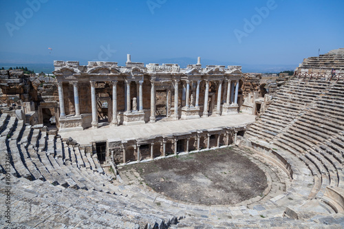 Ancient amphitheater in Pamukkale, Turkey