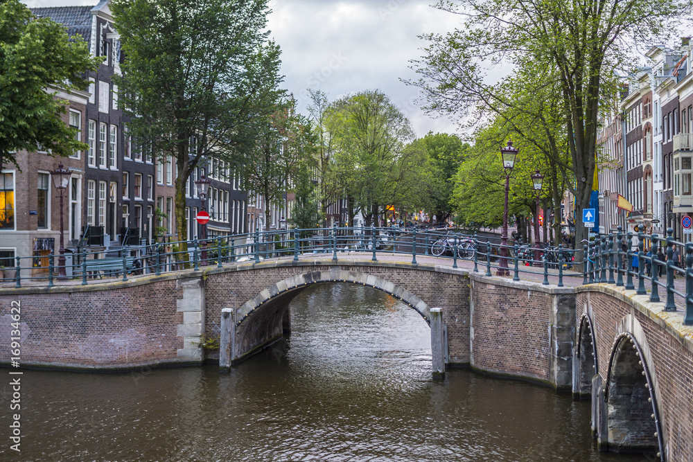 The small bridges over the canals in Amsterdam