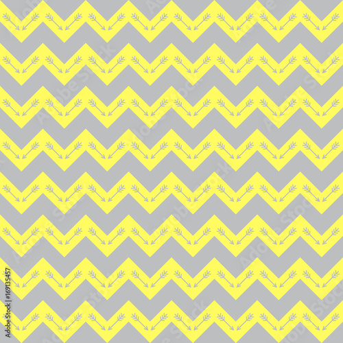 Seamless chevron pattern with indian Native American style arrows grey yellow