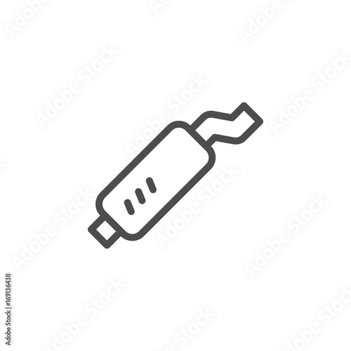 Car muffler line icon