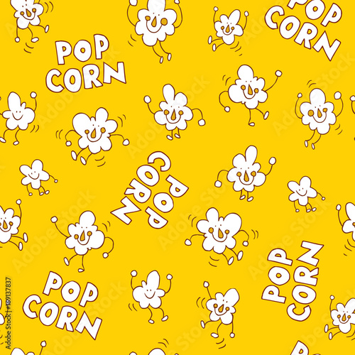 Popcorn seamless pattern