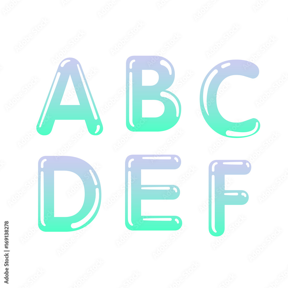 (Element) set of six letters, letter flat design (Element) set of six letters, letter flat design