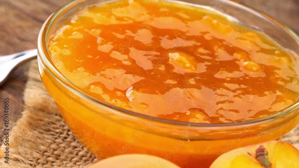 Homemade Apricot Jam (rotating) as detailed 4K UHD footage (seamless loopable) Homemade Apricot Jam (rotating) as detailed 4K UHD footage (seamless loopable)