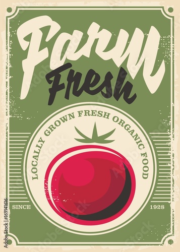 Tomato farm vintage poster design