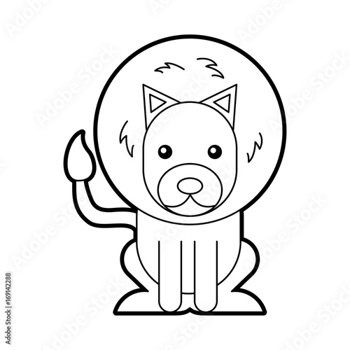 Wild lion isolated icon vector illustration design