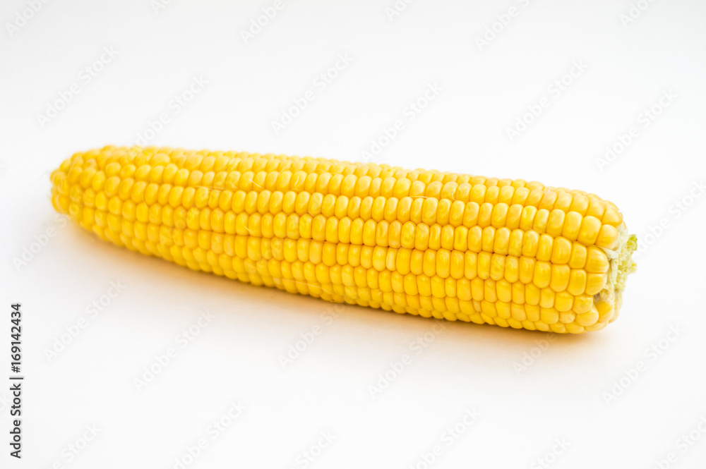 purified corn cobs on white background purified corn cobs on white background