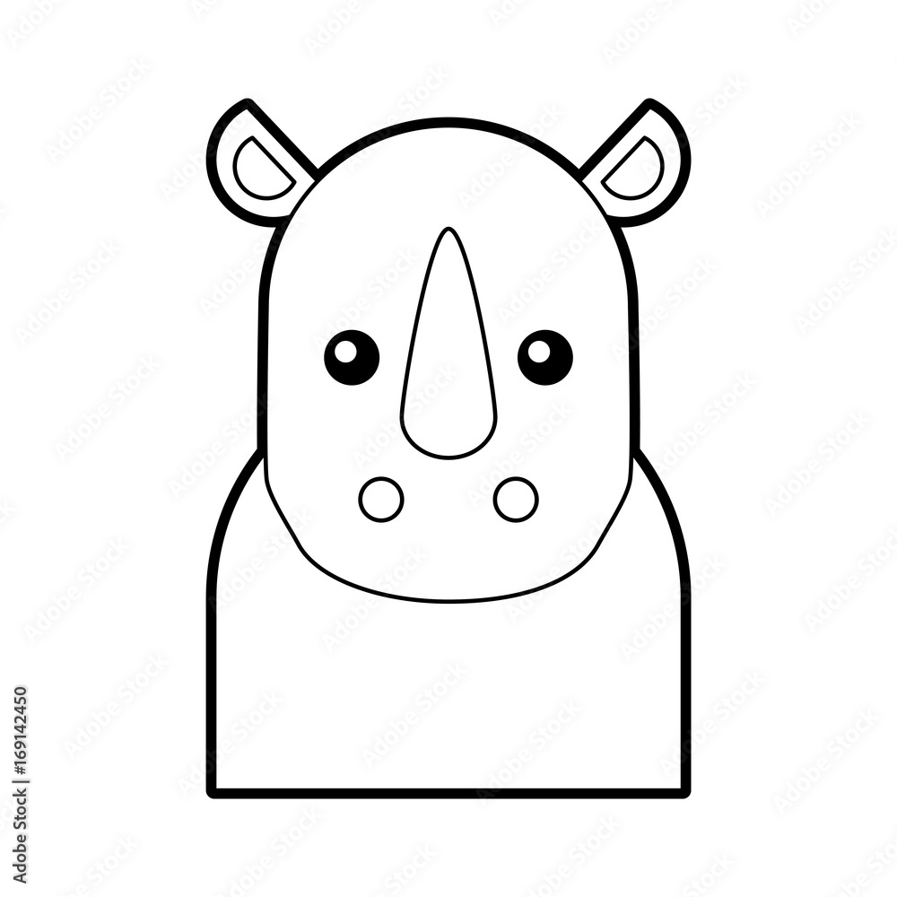 Wild rhinoceros isolated icon vector illustration design Wild rhinoceros isolated icon vector illustration design