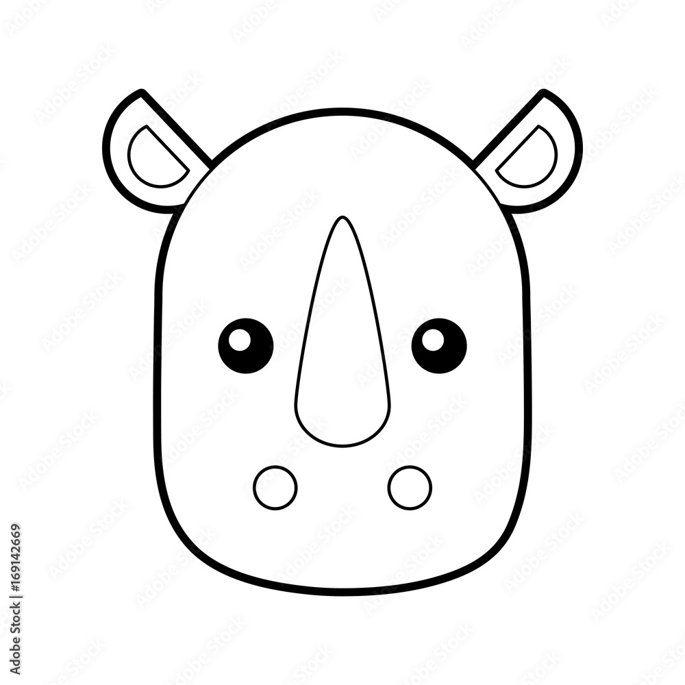 Wild rhinoceros isolated icon vector illustration design Wild rhinoceros isolated icon vector illustration design
