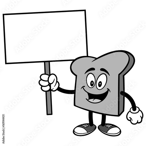 Bread Slice with Sign Illustration