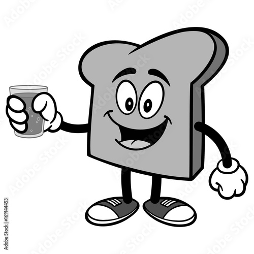 Bread Slice with Water Illustration