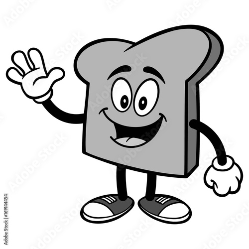 Bread Slice Waving Illustration