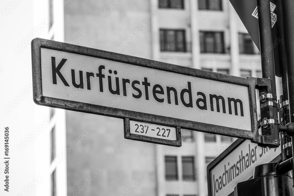 Street sign Kurfuerstendamm Berlin