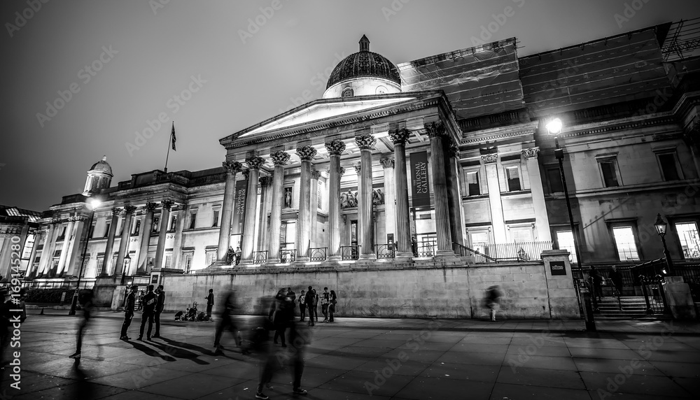The National Gallery London at Trafalgar Square - LONDON / GREAT BRITAIN - DECEMBER 6, 2017