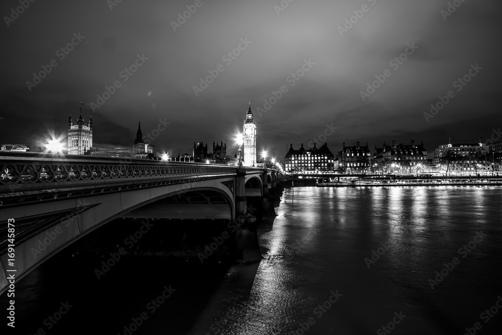 Beautiful River Thames in London at Westminster Bridge