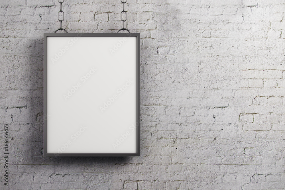 Empty poster on brick wall Empty poster on brick wall