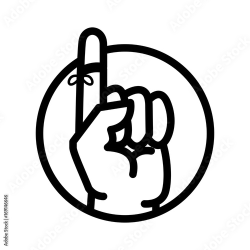  Injured Finger icon in circle - vector iconic design
