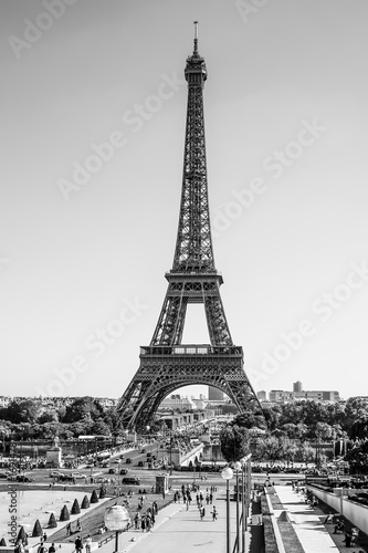 Fototapeta Naklejka Na Ścianę i Meble -  Trocadero Gardens and Eiffel Tower in Paris