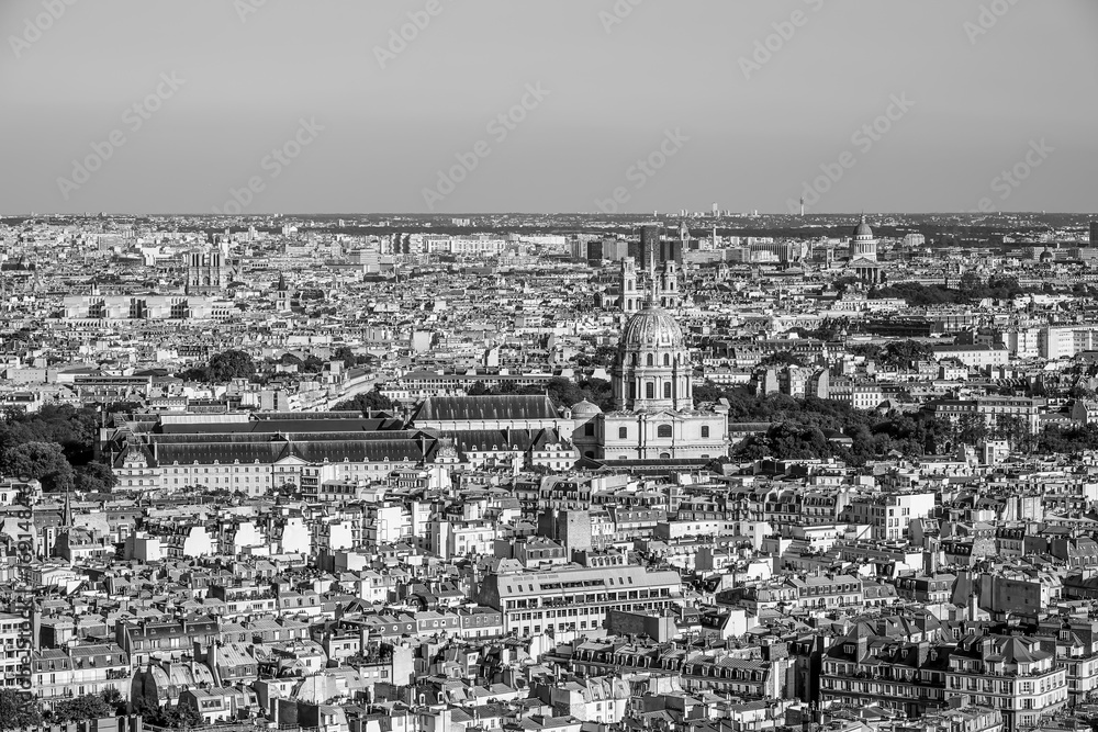 The huge city of Paris - aerial view