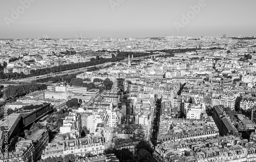 Amazing aerial view over the city of Paris