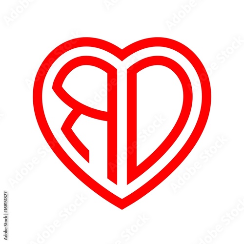 Free Download initial letters logo ro red monogram heart love shape - GFXLoad