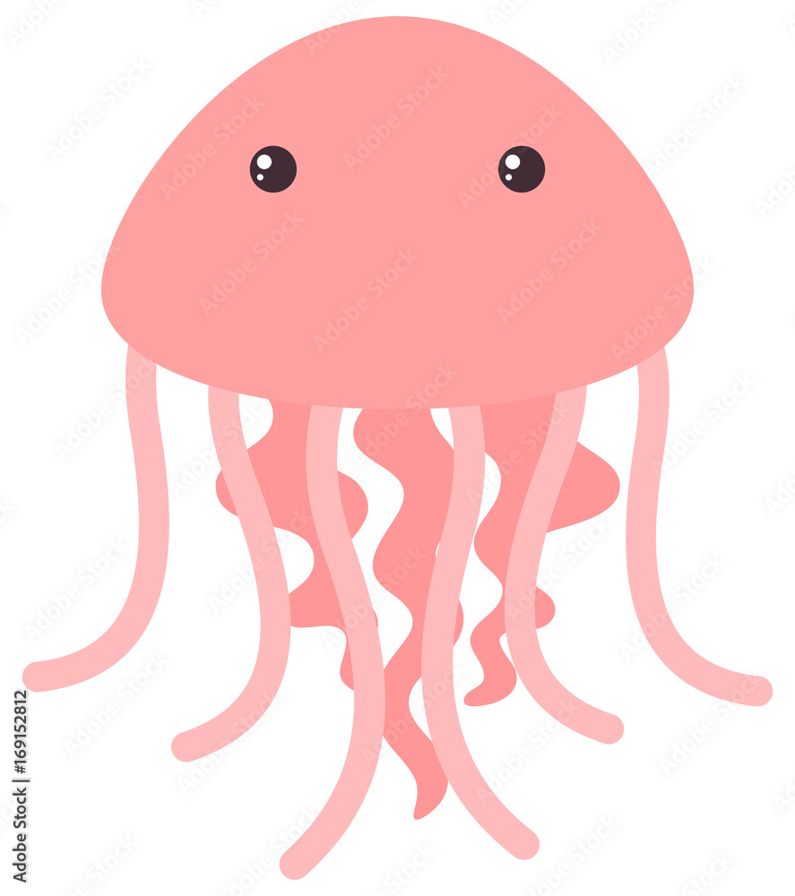 Pink jellyfish on white background Pink jellyfish on white background