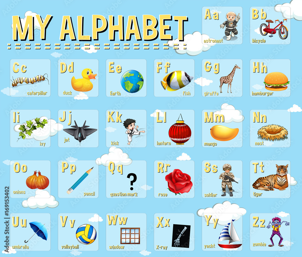 Fototapeta premium Poster design for english alphabets