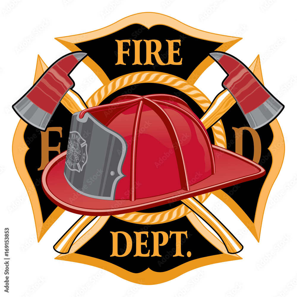 Fire Department Cross Symbol is an illustration of a fireman or ...