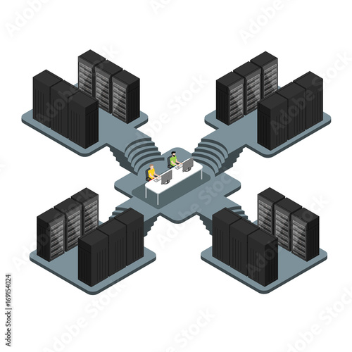 Data center, server rooms, data processing specialists