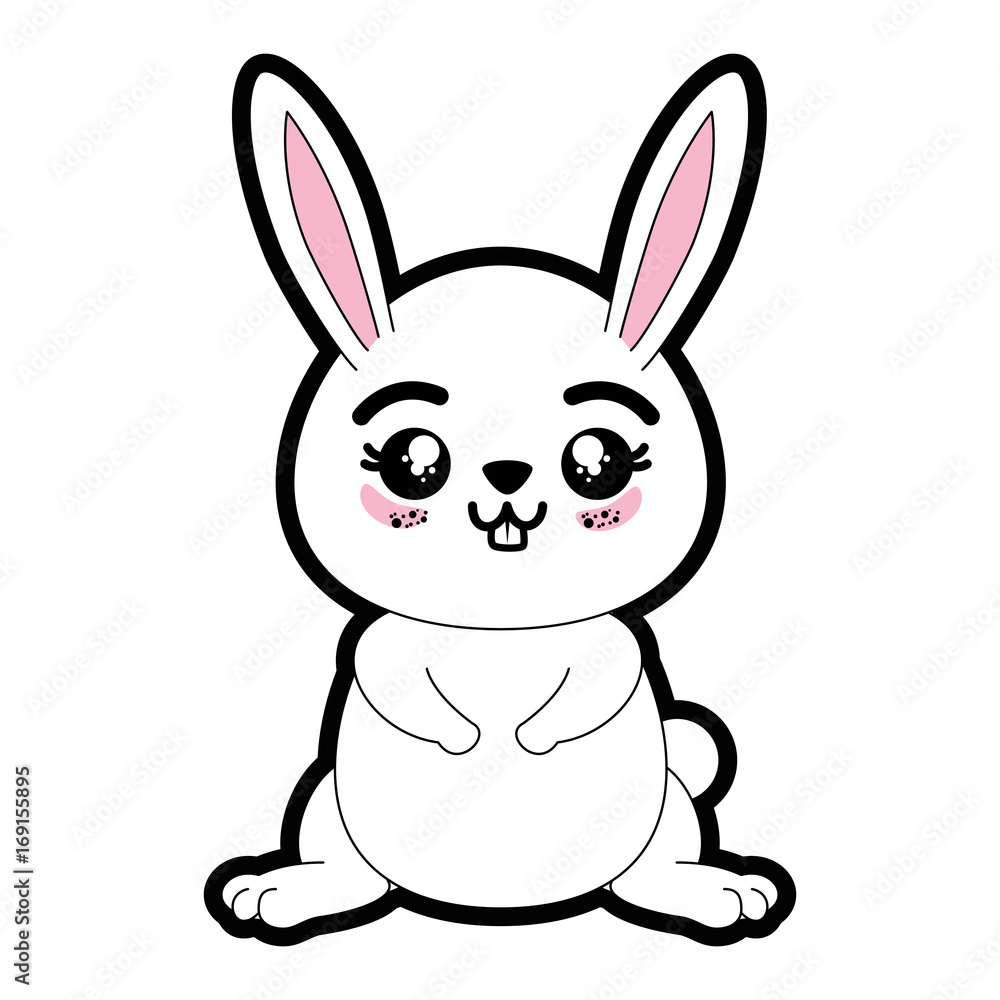 kawaii rabbit animal icon over white background colorful design vector illustration kawaii rabbit animal icon over white background colorful design vector illustration