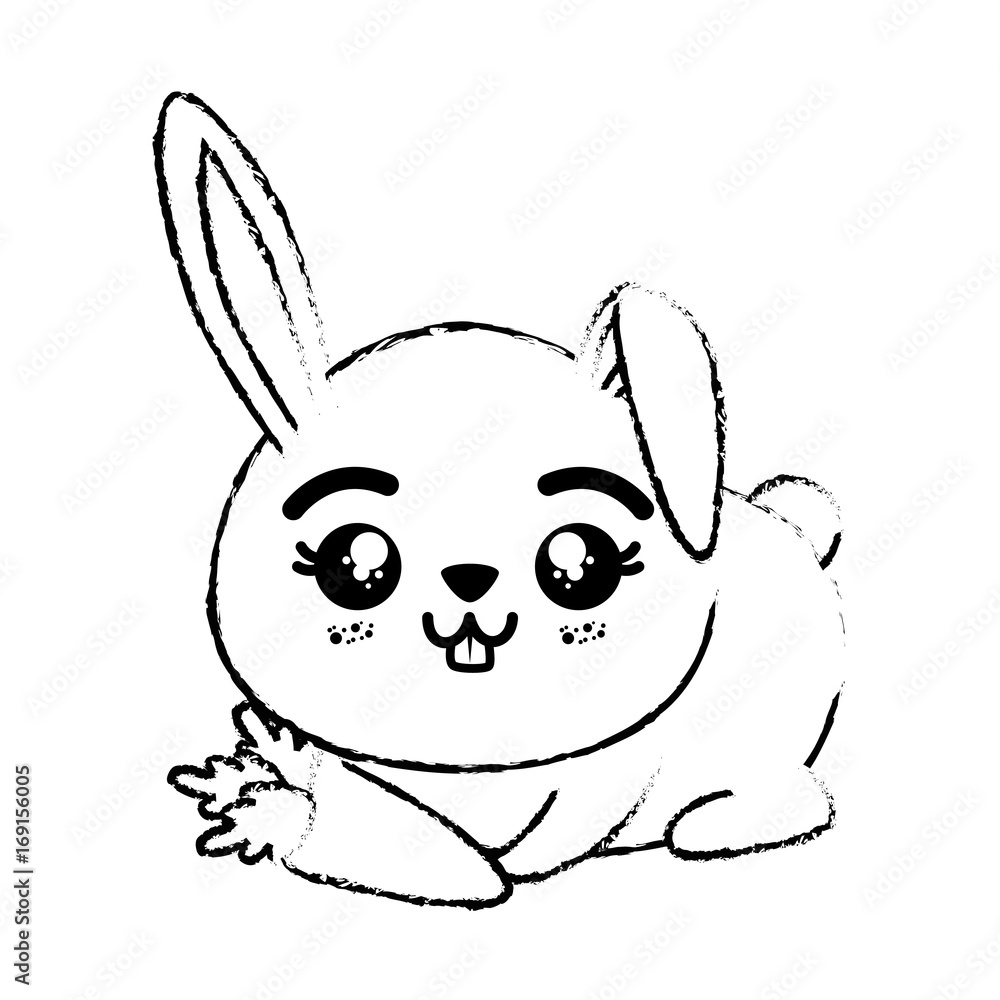kawaii rabbit animal icon over white background vector illustration kawaii rabbit animal icon over white background vector illustration