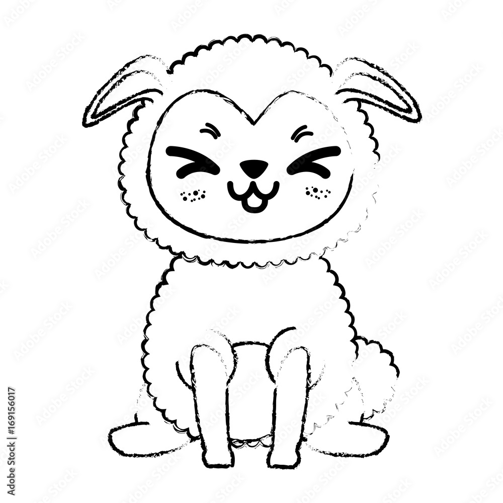kawaii sheep animal icon over white background vector illustration kawaii sheep animal icon over white background vector illustration