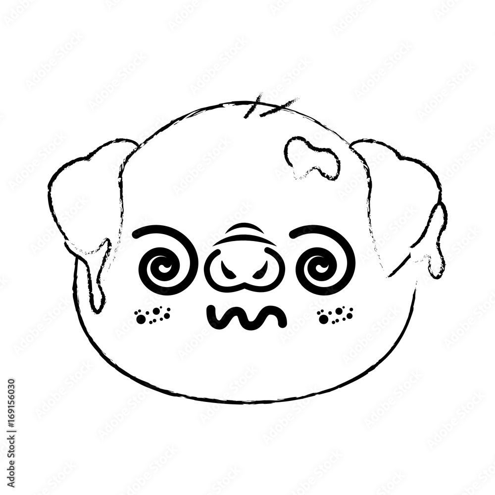 kawaii pig icon over white background vector illustration kawaii pig icon over white background vector illustration