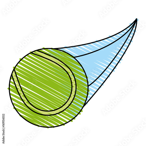 Colorful tennis ball doodle over white background vector illustration