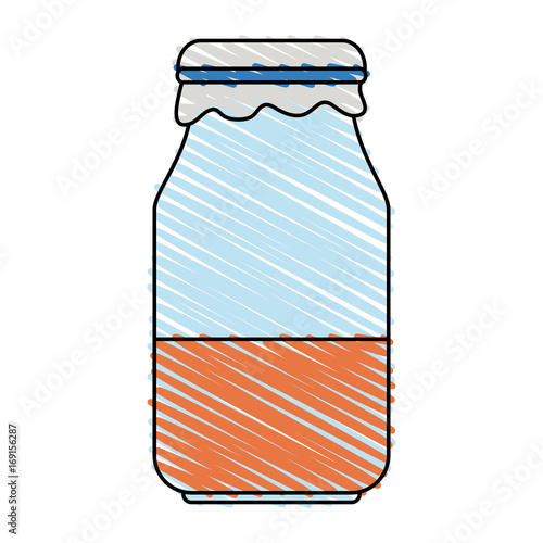 Colorful jar doodle over white background vector illustration