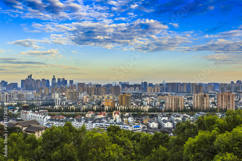 Hangzhou beautiful city night view and skyline