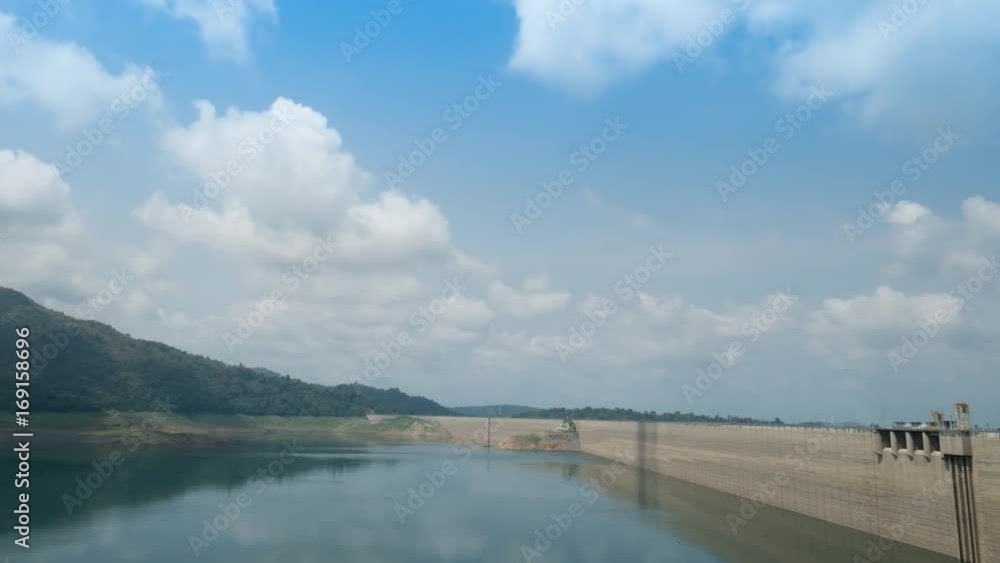 4k Timelapse of Khun Dan Prakan Chon Dam, Roller Compacted Concrete Dam, Nakornnayok, Thailand. 4k Timelapse of Khun Dan Prakan Chon Dam, Roller Compacted Concrete Dam, Nakornnayok, Thailand.