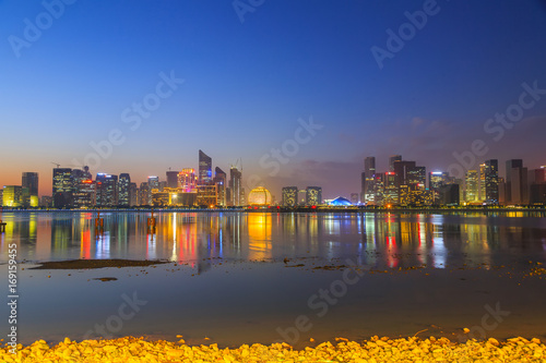 Hangzhou CBD building night view photo