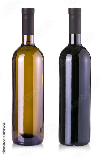 Wine bottles isolated on white