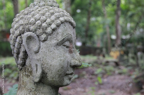 Sculpture, statue, Buddha's face, religious representative Made of stone