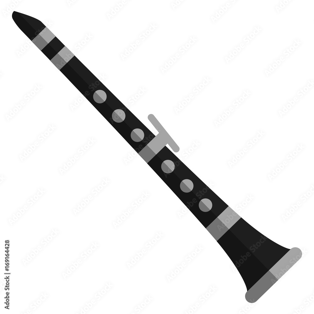 Clarinet musical instrument flat icon