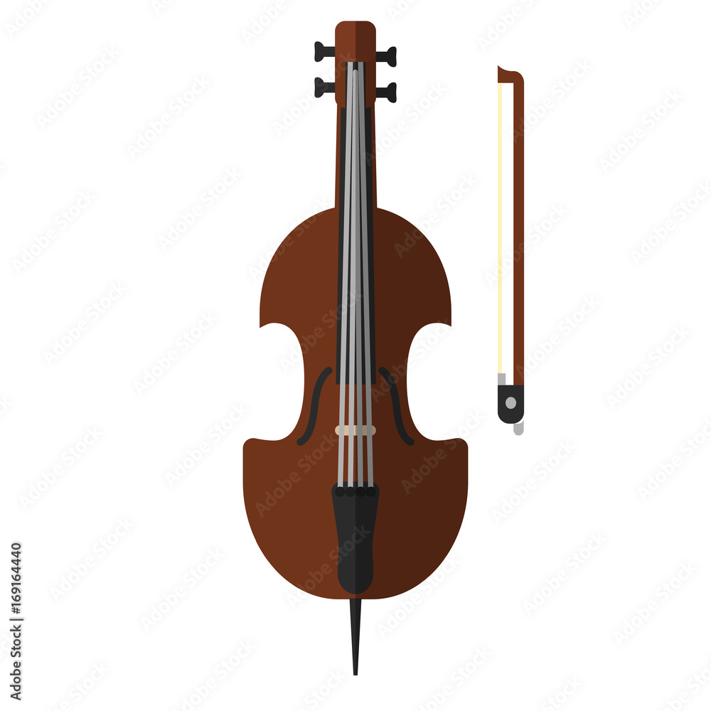 Cello musical instrument flat icon Cello musical instrument flat icon