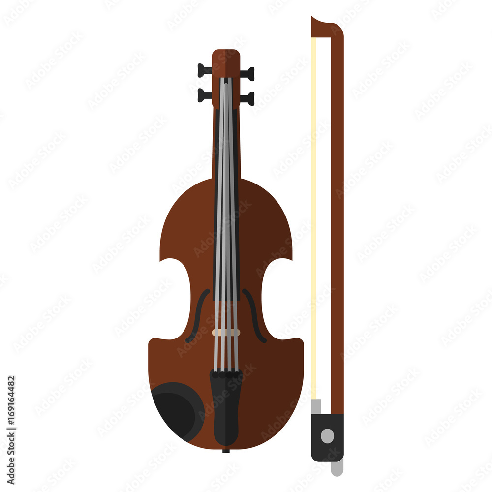 Violin musical instrument flat icon Violin musical instrument flat icon