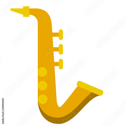 Saxophone musical instrument flat icon