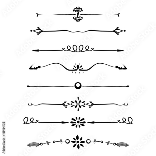 set of calligraphic design elements and page decor,text dividers