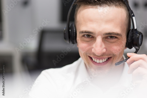 male call centre operator doing his job