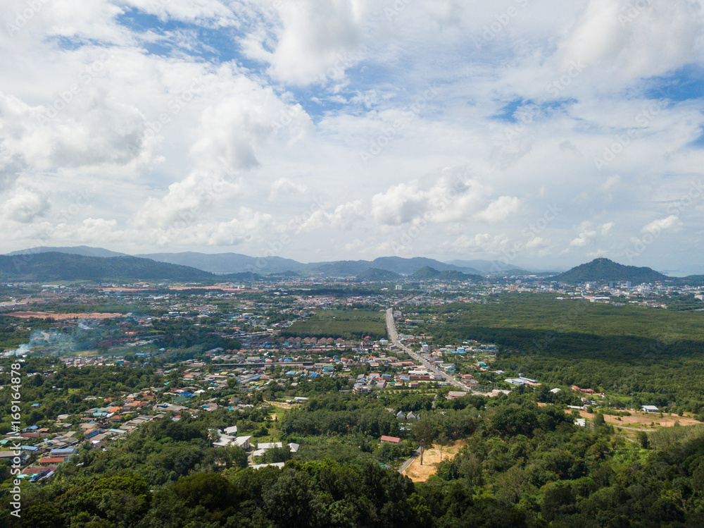 Aerial view of Phuket town, Thailand