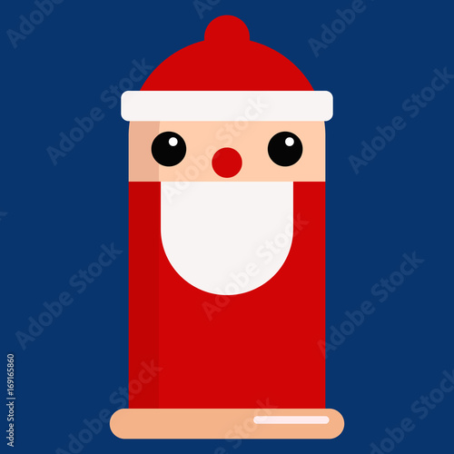 Santa Claus face condom emoji vector illustration. Flat style design. Colorful graphics