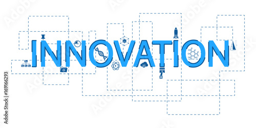 Wallpaper Mural Vector creative illustration of innovation word lettering typography with line icons on white background. Innovation technology concept. Thin line art style design for innovation technology theme Torontodigital.ca